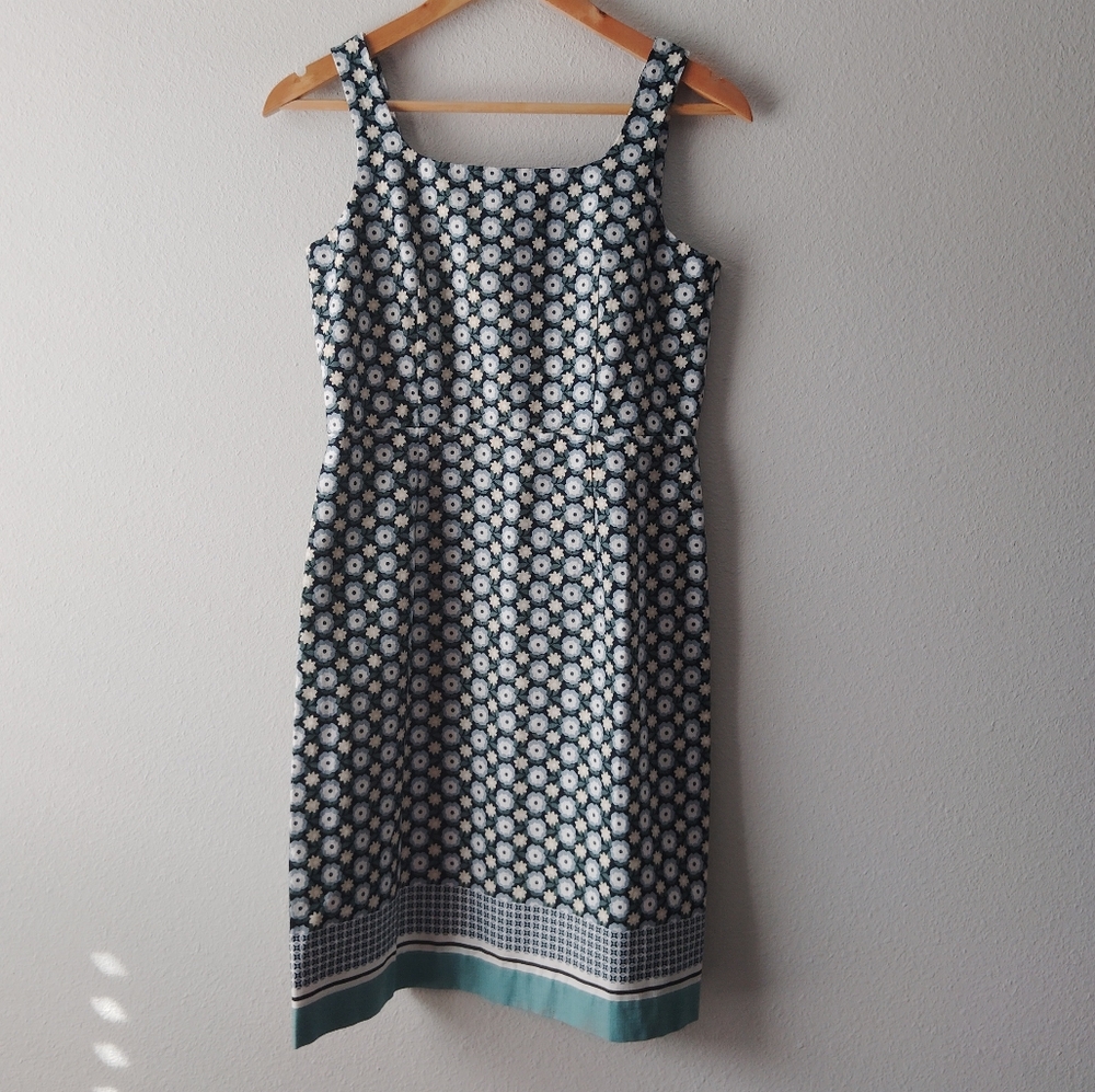 Ann Taylor Factory Floral Mini Dress - Black, White, and Teal